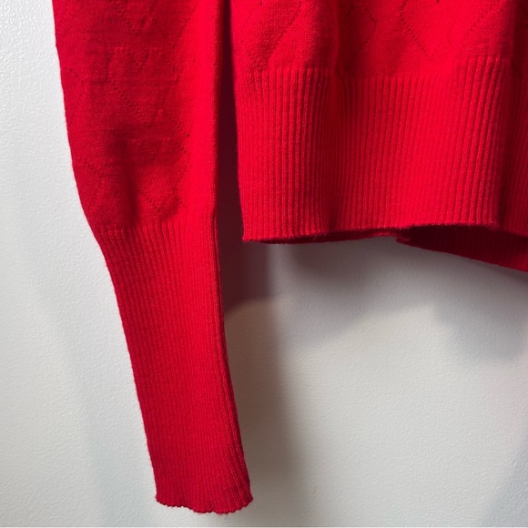 Nwt Rinascimento Puff Shoulder Heart Sweater Red - Picture 6 of 9
